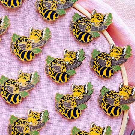 Amur leopard enamel pin