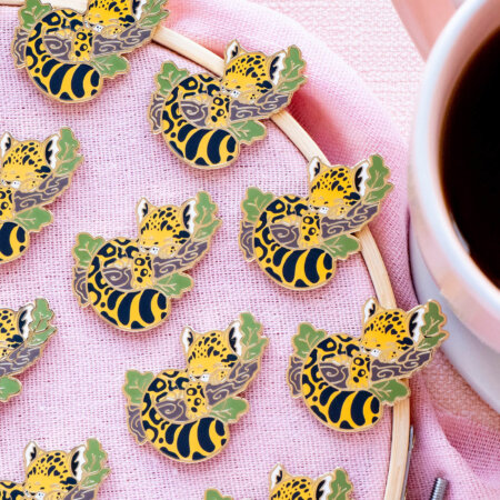 Amur leopard enamel pin