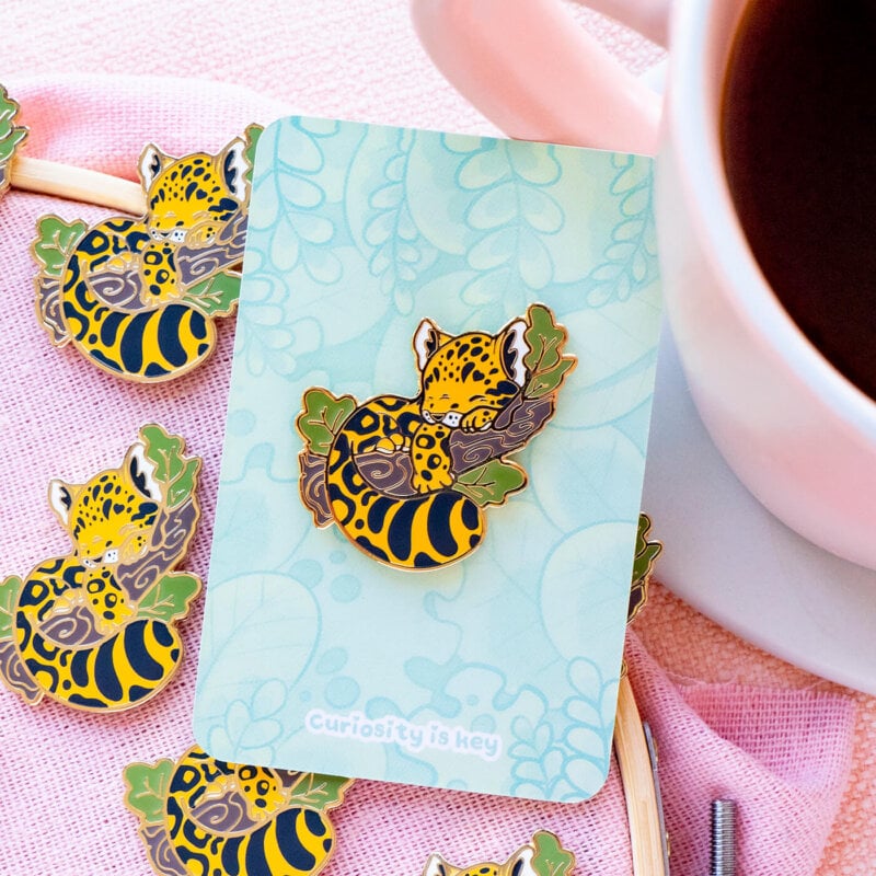 Amur leopard enamel pin