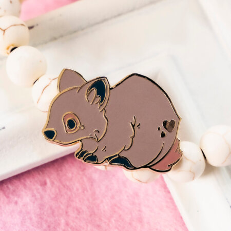 Cute Australian quokka hard enamel pin by Evy Benita