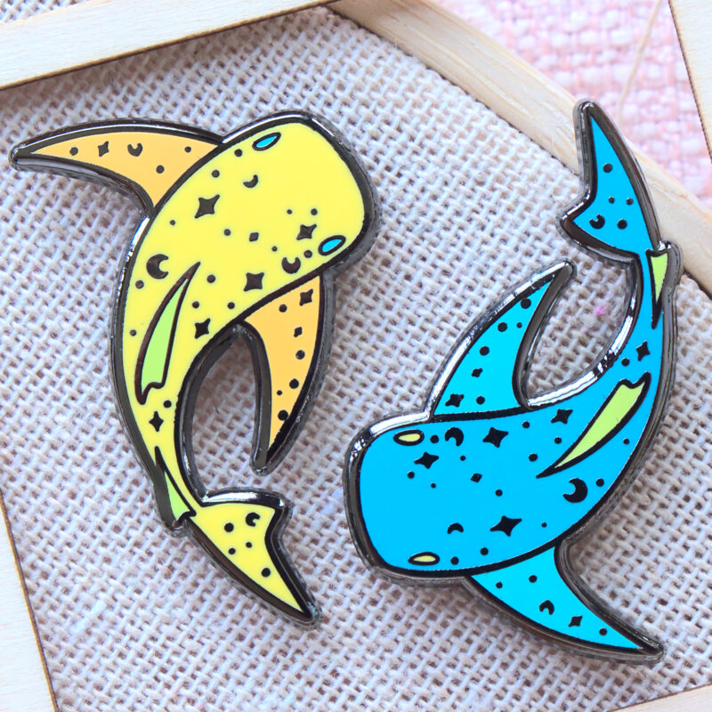 Tropical Whale Shark Enamel Pin Set