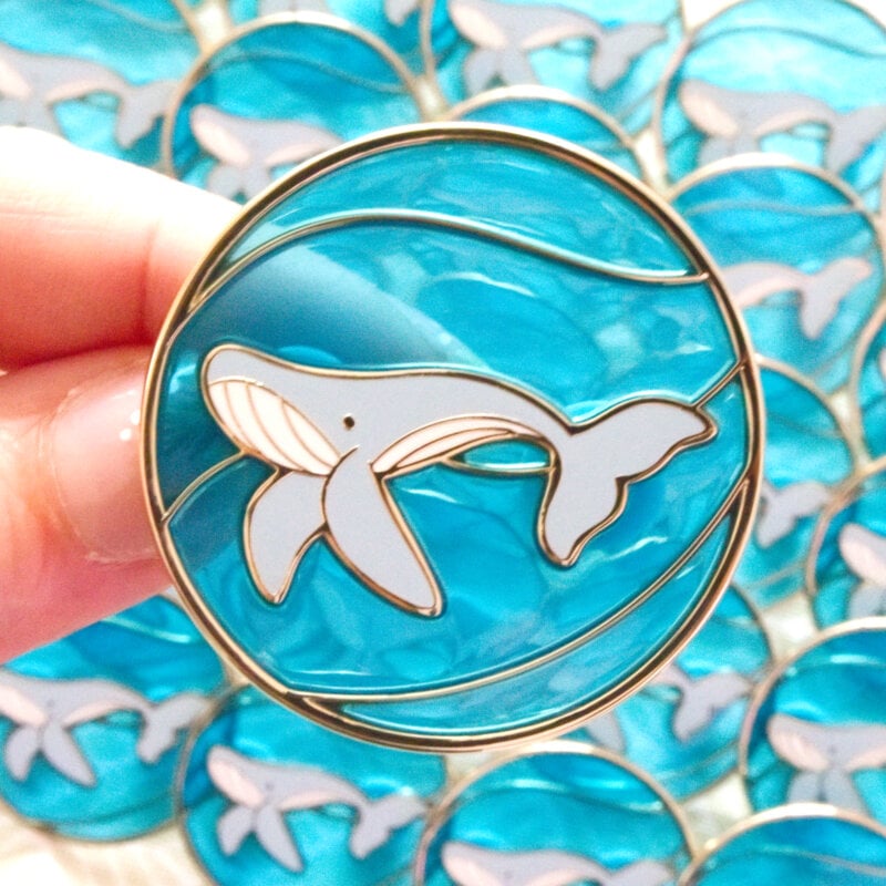 Blue Whale XL Translucent Pin